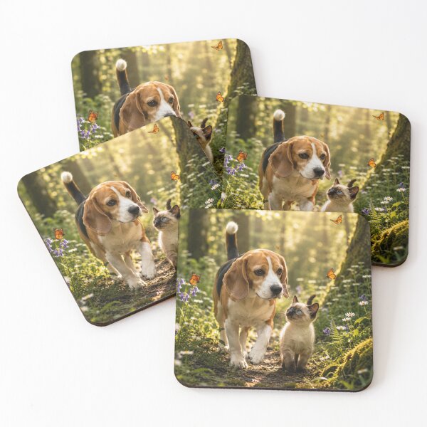Item preview, Beagle and Siamese Kitten Forest Adventure designed and sold by BagFactoryUK.