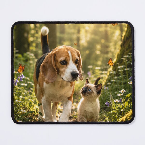 Item preview, Beagle and Siamese Kitten Forest Adventure designed and sold by BagFactoryUK.