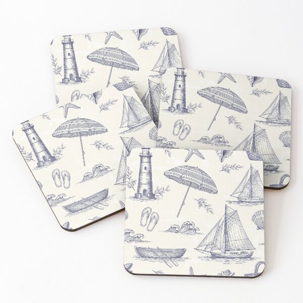 Item preview, Vintage Coastal Nautical Seamless Pattern designed and sold by PrintandJoy.