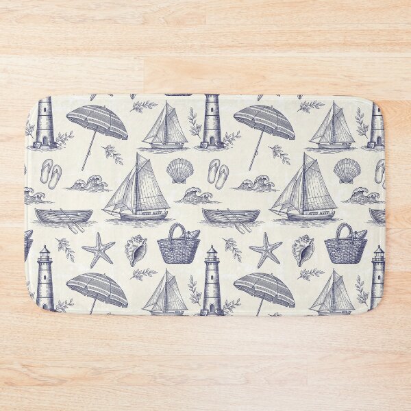 Item preview, Vintage Coastal Nautical Seamless Pattern designed and sold by PrintandJoy.