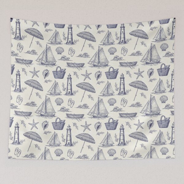 Item preview, Vintage Coastal Nautical Seamless Pattern designed and sold by PrintandJoy.