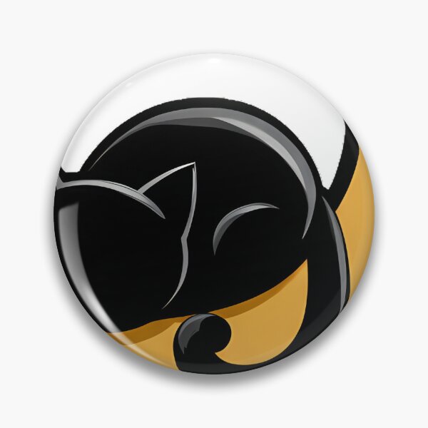 Item preview, Black Cat Sleeping Moon Icon designed and sold by IllumeInk.
