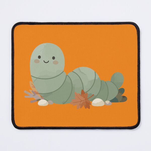 Item preview, Cute Sage Green Watercolor Caterpillar with Autumn Leaves designed and sold by AbderraimArt.