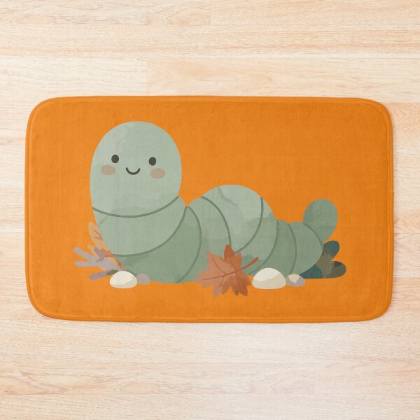 Item preview, Cute Sage Green Watercolor Caterpillar with Autumn Leaves designed and sold by AbderraimArt.