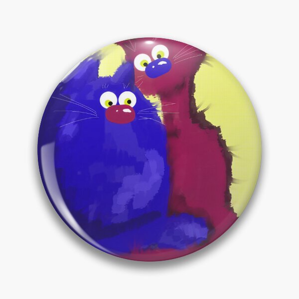 Item preview, Painted Fluffy Blue And Red Cats designed and sold by Latubu-Mazgiti.