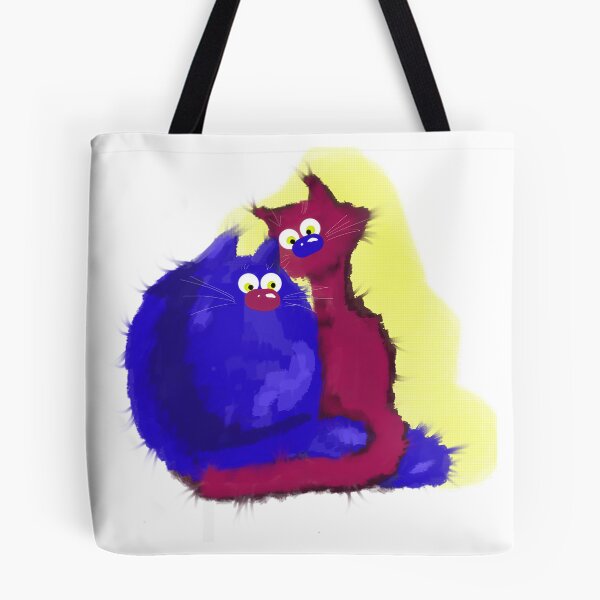 Item preview, Painted Fluffy Blue And Red Cats designed and sold by Latubu-Mazgiti.