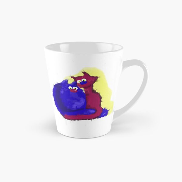 Item preview, Painted Fluffy Blue And Red Cats designed and sold by Latubu-Mazgiti.