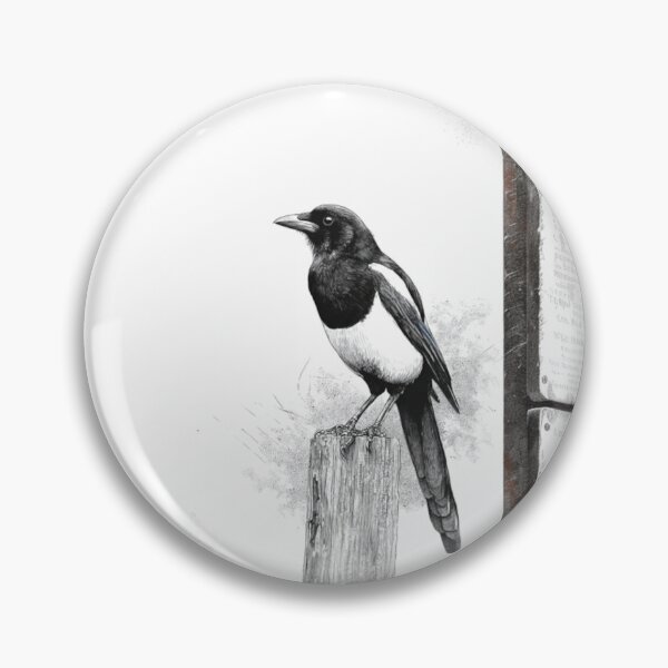 Item preview, A Magpie perched on an old fence, Birds in Motion designed and sold by CDC40.