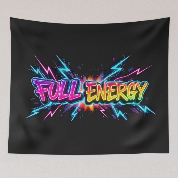 Item preview, Full Energy Neon Graffiti Splash Electric Rave Typography designed and sold by DigitalArtx-com.