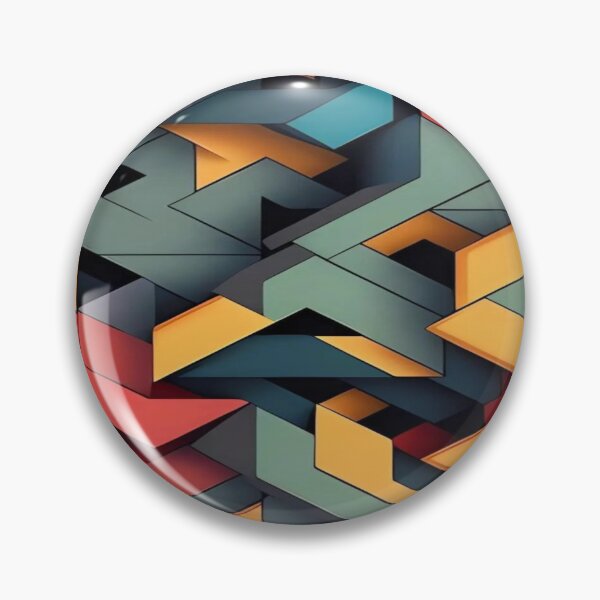 Artikelvorschau, 3D-Geometrisches Labyrinth – Verschlungenes und mehrfarbiges abstraktes Muster (Memphis-Stil) entworfen und verkauft von RAYBIL.