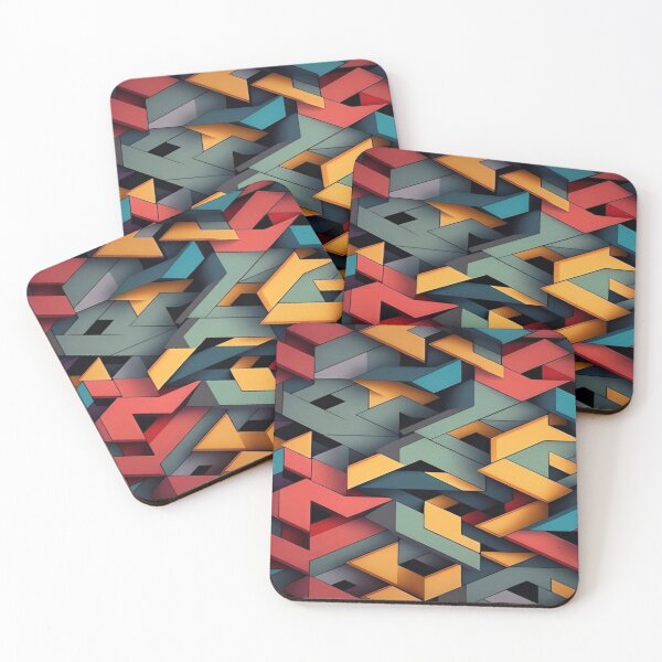 Item preview, 3D Geometric Maze - Intertwined and Multicolored Abstract Pattern (Memphis Style) designed and sold by RAYBIL.