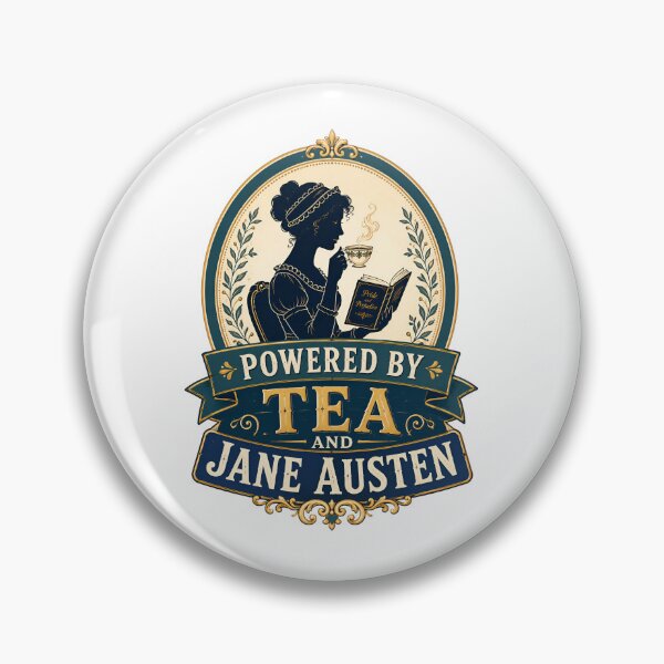 Item preview, Powered By Tea And Jane Austen Pride and Prejudice Silhouette designed and sold by Fenay Designs.