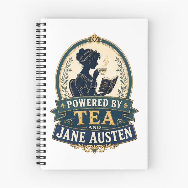 Item preview, Powered By Tea And Jane Austen Pride and Prejudice Silhouette designed and sold by Fenay Designs.