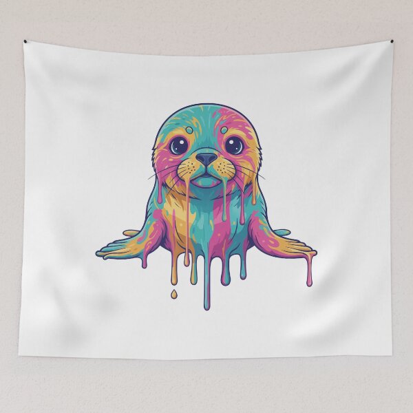 Item preview, Rainbow Drip Seal Sticker designed and sold by Colorsandpixels.