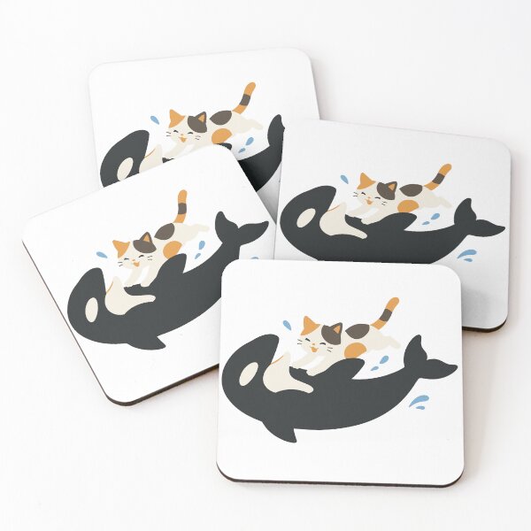 Item preview, Cat and Orca — Unlikely Friends Kawaii Art Tee designed and sold by medicalkinoko.