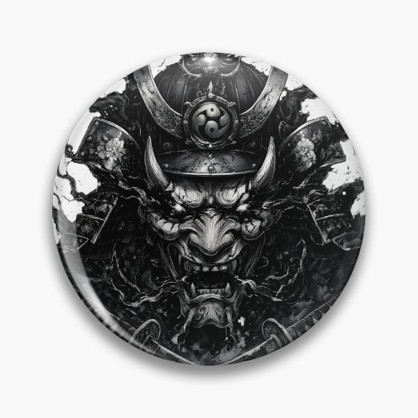 Item preview, Hannya Oni Mask Samurai Kabuto Helmet Ink Art designed and sold by MouradStudio.