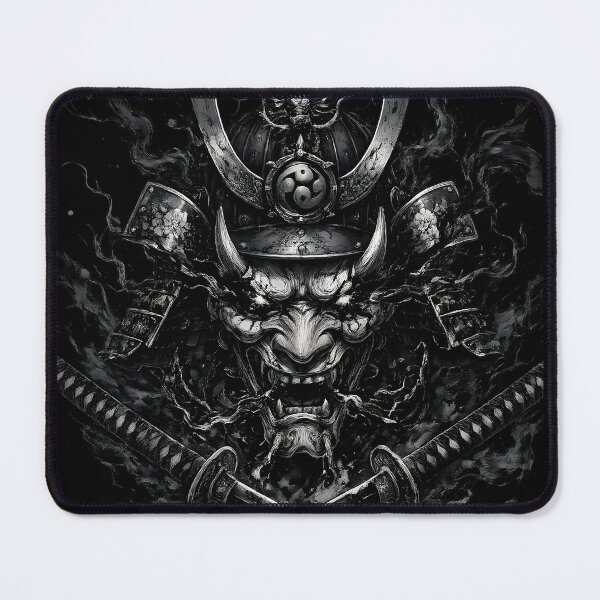 Item preview, Hannya Oni Mask Samurai Kabuto Helmet Ink Art designed and sold by MouradStudio.