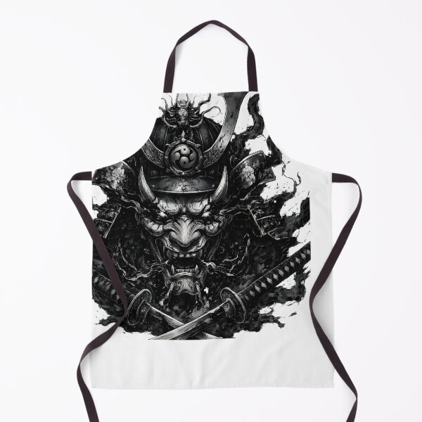 Item preview, Hannya Oni Mask Samurai Kabuto Helmet Ink Art designed and sold by MouradStudio.