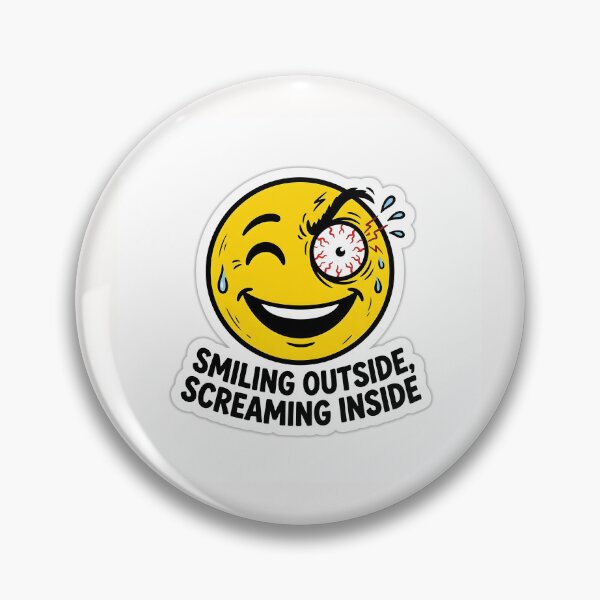 Item preview, Smiling Outside Screaming Inside Retail Burnout Sticker designed and sold by yanejoy.