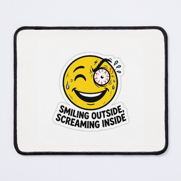 Item preview, Smiling Outside Screaming Inside Retail Burnout Sticker designed and sold by yanejoy.