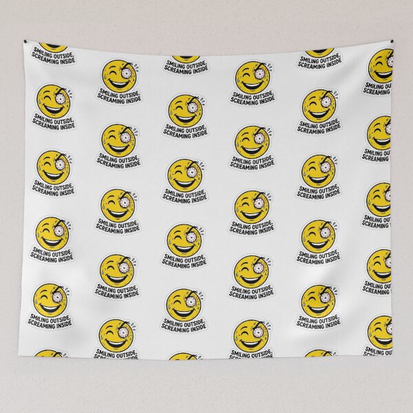 Item preview, Smiling Outside Screaming Inside Retail Burnout Sticker designed and sold by yanejoy.