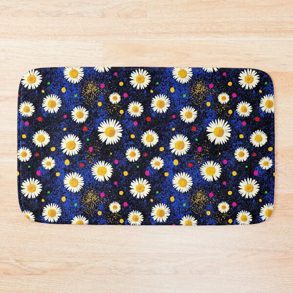 Item preview, White Daisies On Vibrant Blue Speckled Background designed and sold by igraphixart.