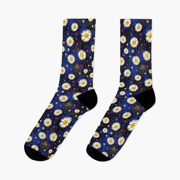 Item preview, White Daisies On Vibrant Blue Speckled Background designed and sold by igraphixart.