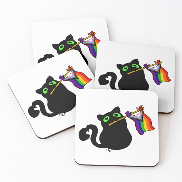 Artikelvorschau, Pride Flag Kitty - Fortschritt entworfen und verkauft von WorksOfWhimsies.
