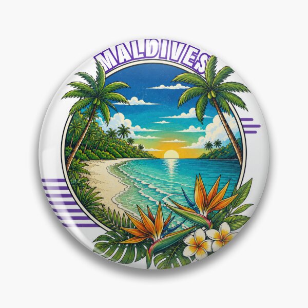 Item preview, Vintage Maldives Tropical Beach Sunset Travel Souvenir Design designed and sold by ByMorad.