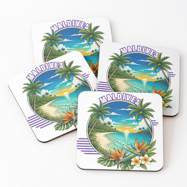 Item preview, Vintage Maldives Tropical Beach Sunset Travel Souvenir Design designed and sold by ByMorad.