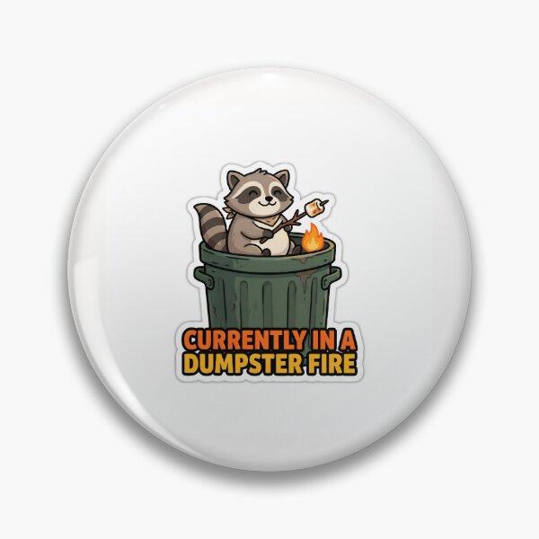 Item preview, Living In A Dumpster Fire Raccoon Sticker designed and sold by yanejoy.