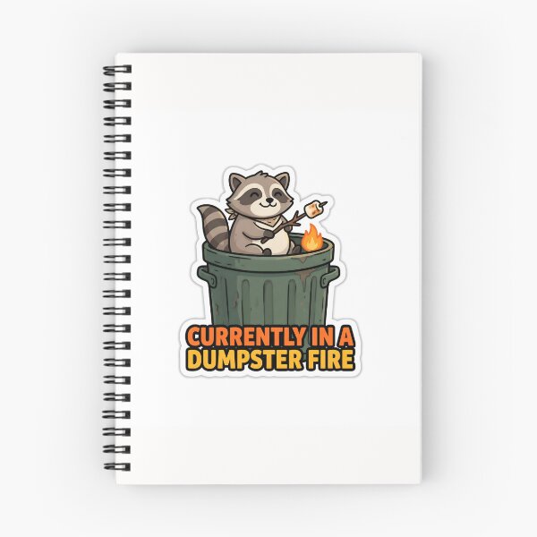 Item preview, Living In A Dumpster Fire Raccoon Sticker designed and sold by yanejoy.