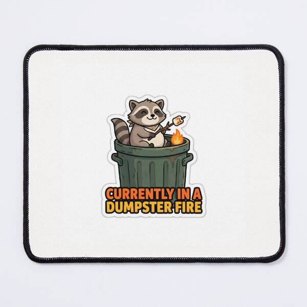 Item preview, Living In A Dumpster Fire Raccoon Sticker designed and sold by yanejoy.