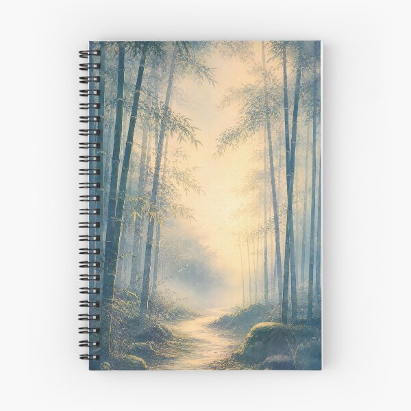 Item preview, Japanese Bamboo Forest Wall Art – Misty Bamboo Grove, Golden Morning Light & Ukiyo-e Inspired Nature Landscape designed and sold by Tomoyo Art.