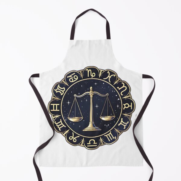 Item preview, Libra Gold Scales All Zodiac Dark Navy Circle Badge Art designed and sold by Zodiac Celestial Art.