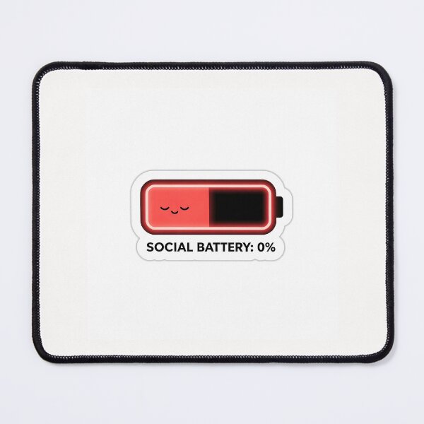 Item preview, Social Battery Fully Drained Introvert Sticker designed and sold by yanejoy.