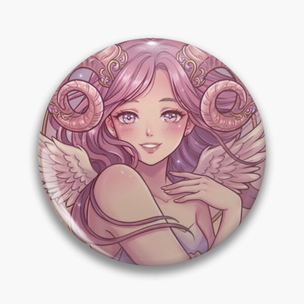 Item preview, Aries Zodiac Angel Anime Art | Aries Energy Celestial Goddess | Kawaii Astrology Illustration | Pastel Horoscope Wall Art | Ram Zodiac Sign | Aries Birthday Gift | Fantasy Angel Decor designed and sold by RSDigitalPrintDesign.