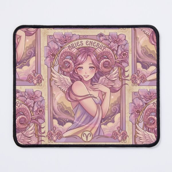 Item preview, Aries Zodiac Angel Anime Art | Aries Energy Celestial Goddess | Kawaii Astrology Illustration | Pastel Horoscope Wall Art | Ram Zodiac Sign | Aries Birthday Gift | Fantasy Angel Decor designed and sold by RSDigitalPrintDesign.