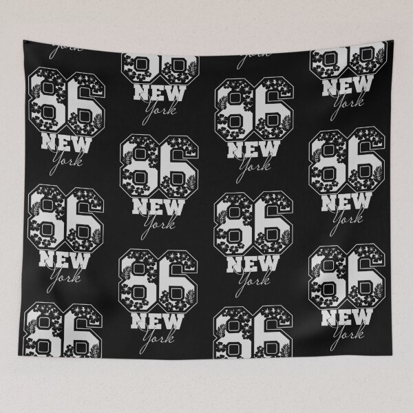Item preview, New York 86: Retro Floral Varsity Number Graphic designed and sold by Krasnovaovaova.