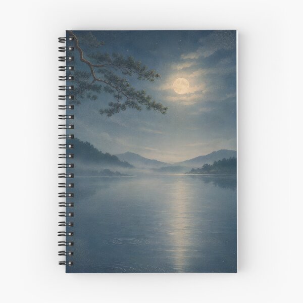 Item preview, Japanese Moonlit Lake Wall Art – Full Moon Reflection, Tranquil Waters & Ukiyo-e Inspired Night Landscape designed and sold by Tomoyo Art.