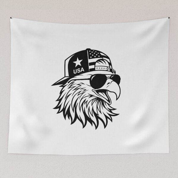 Item preview, Cool American Eagle Wearing USA Flag Cap & Sunglasses designed and sold by ucpstudio.
