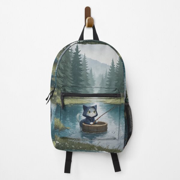 Item preview, The Little Fisherman: Cute Cat in a Barrel designed and sold by BLUESKY11a.