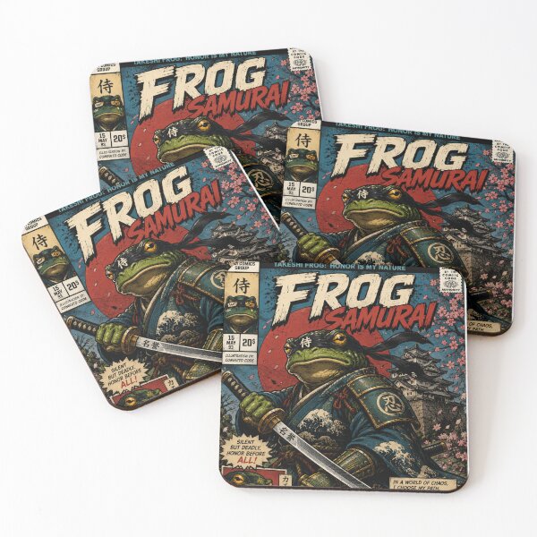 Item preview, Frog Samurai - Vintage Comic Cover designed and sold by InkZillaStudio.