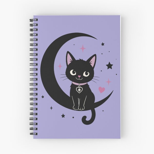 Item preview, Whimsy Goth Black Cat & Moon | Cute Halloween Cat designed and sold by pixiedustpaint.