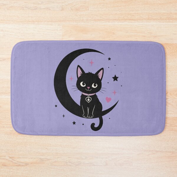 Item preview, Whimsy Goth Black Cat & Moon | Cute Halloween Cat designed and sold by pixiedustpaint.