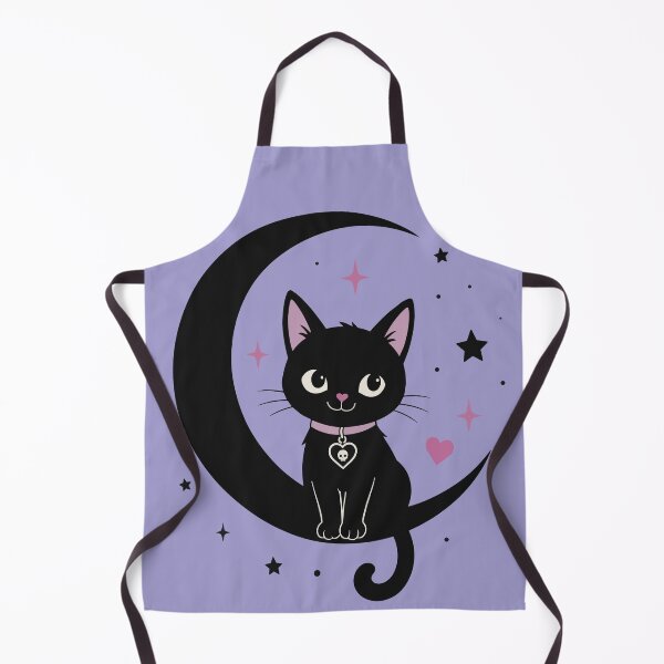 Item preview, Whimsy Goth Black Cat & Moon | Cute Halloween Cat designed and sold by pixiedustpaint.