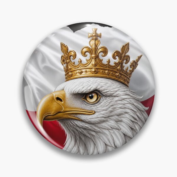 Item preview, Crowned White Eagle Over Polish Flag - Royal Poland Heraldic Art designed and sold by The store under the battleship :).
