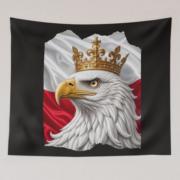 Item preview, Crowned White Eagle Over Polish Flag - Royal Poland Heraldic Art designed and sold by The store under the battleship :).