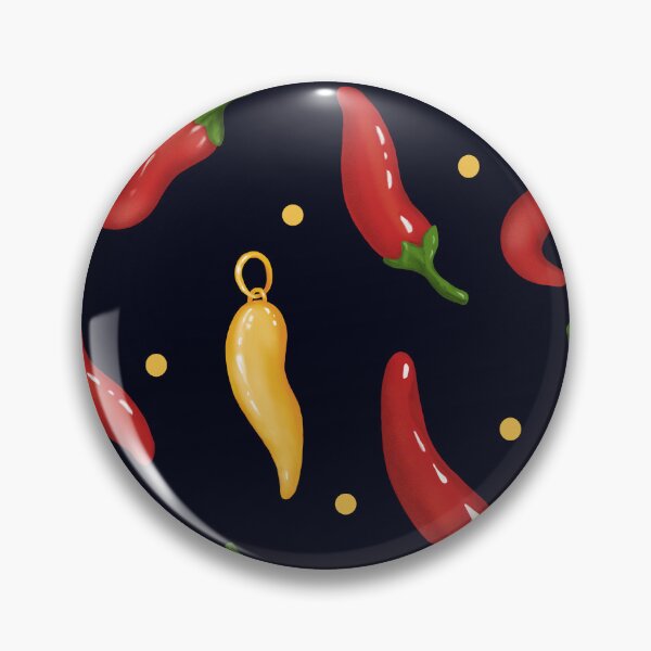 Item preview, Dark Moody Botanical: Red Chili Peppers & Gold Charm Seamless pattern designed and sold by Tati-Zav.