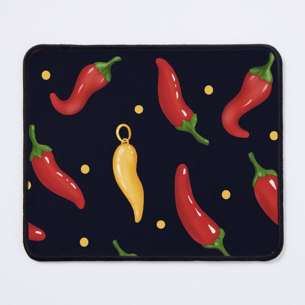 Item preview, Dark Moody Botanical: Red Chili Peppers & Gold Charm Seamless pattern designed and sold by Tati-Zav.